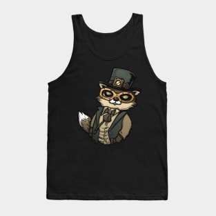 Cute Cartoon Steampunk Raccoon Tank Top